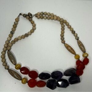 Studio Barse Red and Purple Necklace with Bold Beads 925
